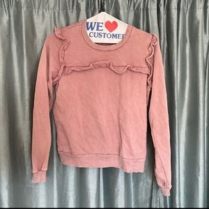 T.La Pink Ruffle Sweater